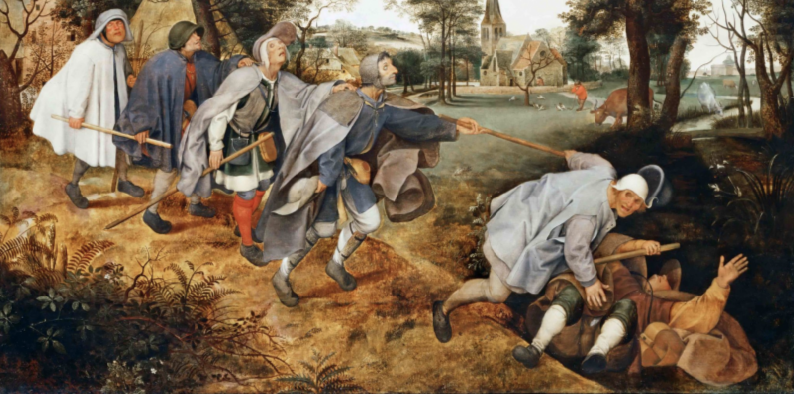 Malerei von Pieter Bruegel d. Ä.: Die Parabel von den Blinden